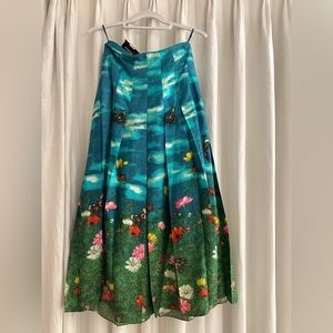 GUCCI Butterfly Silk Pleated Skirt